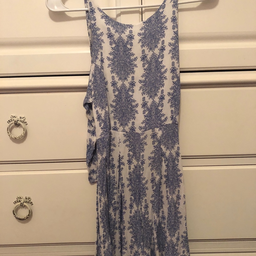 Blue and white romper